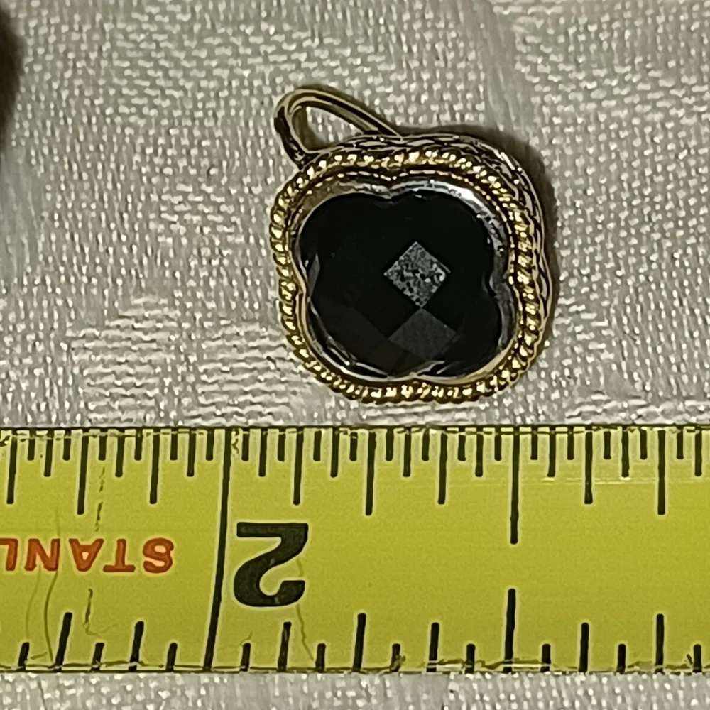Andrea Candela Clover Black Onyx Earrings, Sterling Silver & 18k - Picture 8 of 8